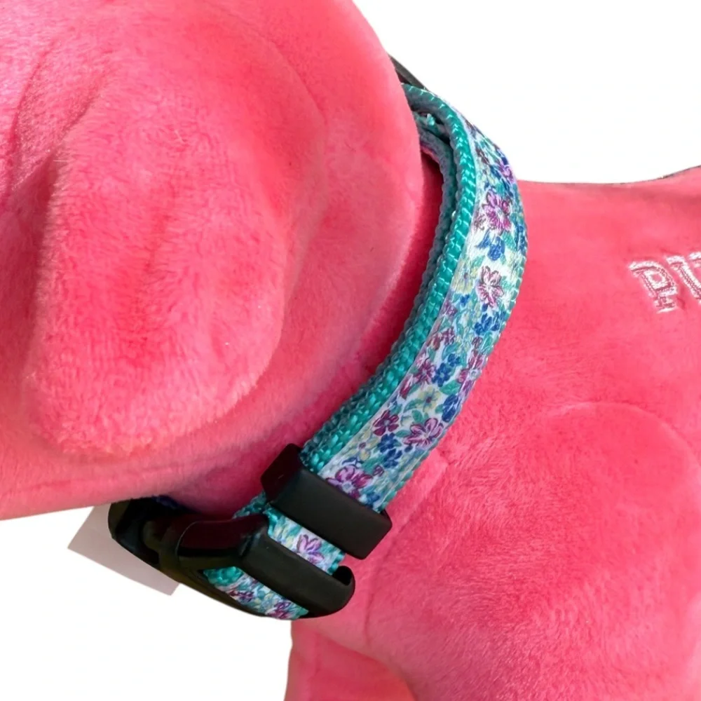 Floral Satin Adjustable XS Small Dog Puppy Collar, Chihuahua Terrier Dachshund
